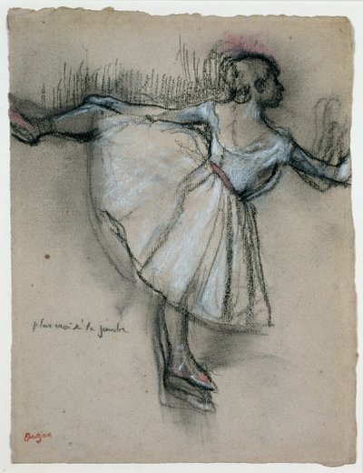 Dançarina no Bar, c.1885 (carvão com giz branco e pastel sobre papel) de Edgar Degas