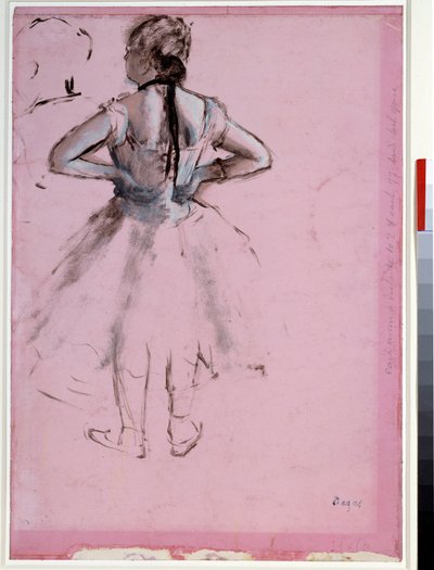 Dancer from back, hands on hips Essence on pink paper de Edgar Degas (1834-1917) 1873 Dim. 0,39 x 0,27 cm Paris, Musee du Louvre de Edgar Degas