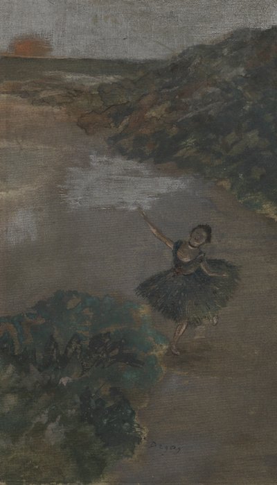 Dancer on a Stage, c.1879 (guache sobre seda) de Edgar Degas