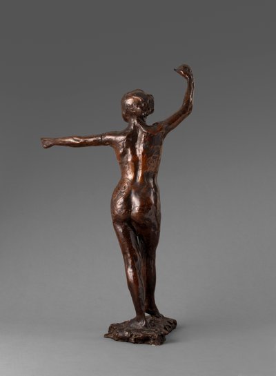 Bailarina pronta para dançar, pé direito para a frente, Preparação para dança, pé direito para a frente, 1895-1901 de Edgar Degas