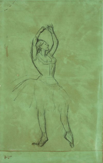 Dançarino com braços erguidos de Edgar Degas