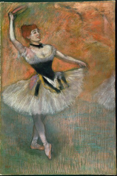 Dançarina com pandeireta (pastel sobre papel) de Edgar Degas