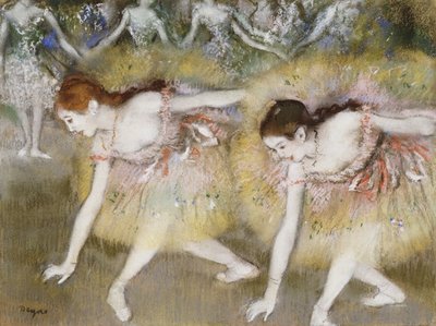 Dançarinos, curvando-se de Edgar Degas