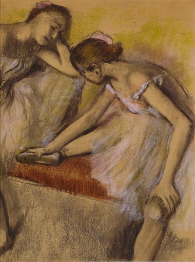 Dançarinos em Repouso, c.1898 (pastel e carvão vegetal em papel tufado) de Edgar Degas