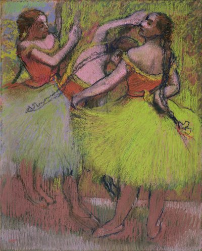 Dançarinos com cabelo em tranças de Edgar Degas