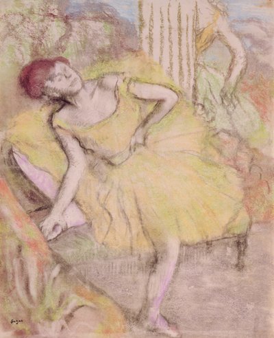 Dancer at Rest, c.1897-1900 (pastel e contraprova no papel) de Edgar Degas