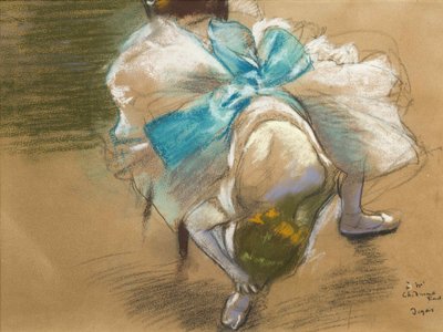 Dançarina anexando sua bundinha, 1887. de Edgar Degas