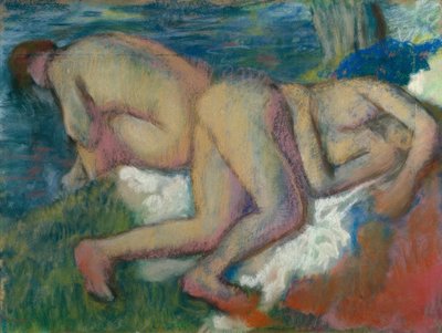 Duas mulheres tomando banho de Edgar Degas