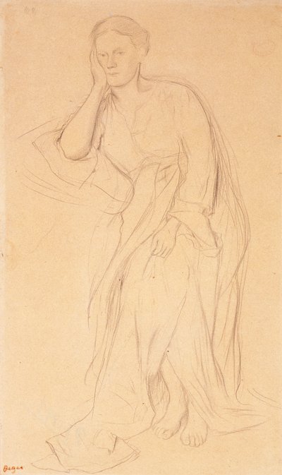 Eugenie Fiocre, estudo para Mlle Fiocre no balé The Source, c.1867 de Edgar Degas
