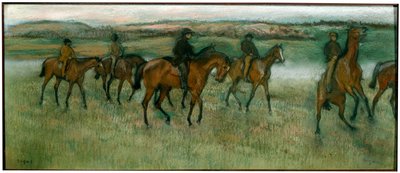 Exercitando cavalos de corrida, c1880. de Edgar Degas
