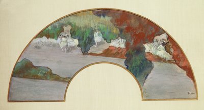 Fan, c.1879 (guache e pastel em seda) de Edgar Degas