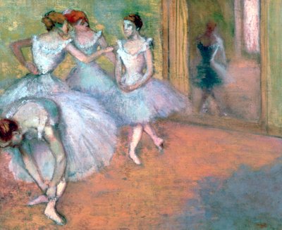 Quatro dançarinos no Foyer, final do século XIX e início do século XX de Edgar Degas