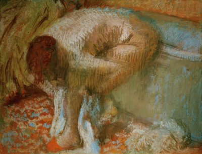 Mulher, secando os pés após o banho de Edgar Degas