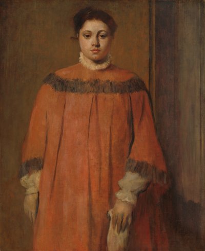 Garota de Vermelho, c. 1866. de Edgar Degas