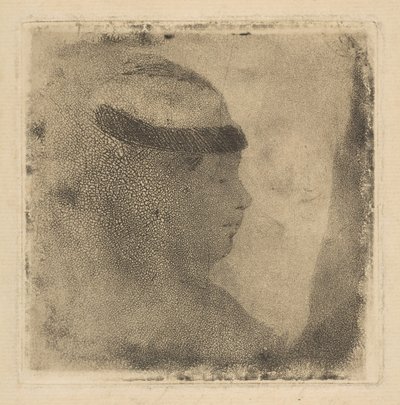 Cabeça de uma mulher de perfil, 1879-80. de Edgar Degas