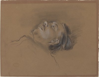 Head of the Fallen Jockey (estudo para "Scene from the Steeplechase: The Fallen Jockey") de Edgar Degas