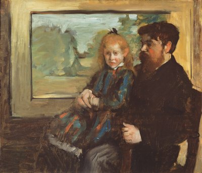 Henri Rouart e sua filha Helene, 1871-72 de Edgar Degas