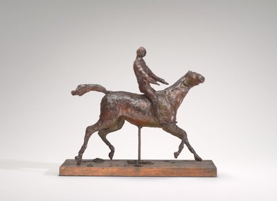 Cavalo galopando, virando a cabeça para a direita, os pés não tocando o chão, meados da década de 1870. de Edgar Degas