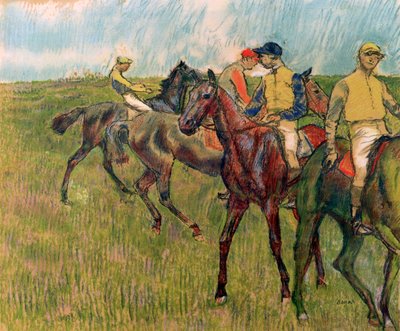 Cavalos com jóqueis, 1910 de Edgar Degas