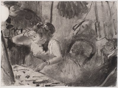 Intimidade, c. 1877-80 (monótipo em preto) de Edgar Degas