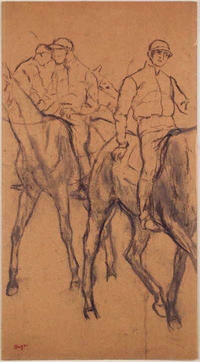 Jockeys auf Pferden de Edgar Degas