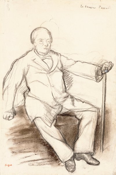 Jules Perrot, estudo para The Dancer Perrot, sentado, c.1880 de Edgar Degas