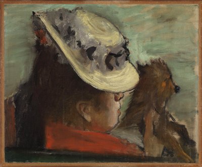 Lady with a Dog, c.1877 (óleo sobre tela) de Edgar Degas