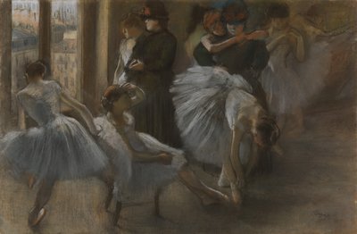 O Foyer da Ópera, c.1877-82 (pastel sobre cartão) de Edgar Degas
