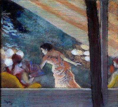Le cafe concerto des Ambassadeurs Pastel on an etching de Edgar Degas (1834-1917) 1885 Dim. 0,26x0,29 m Paris, musee d