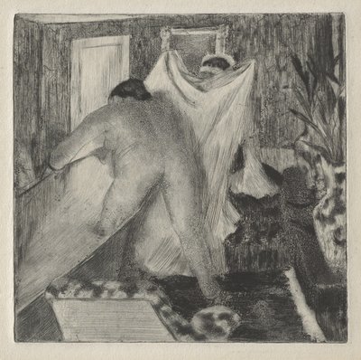 Saindo do banho, c.1878-80 de Edgar Degas
