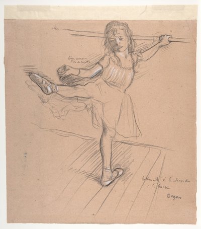 Menina a praticar no bar de Edgar Degas