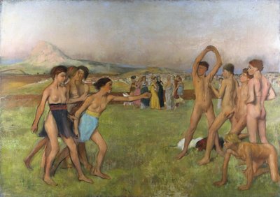 Pequenas raparigas espartanas a provocar rapazes. Por volta de 1860-1862, Óleo sobre tela de Edgar Degas