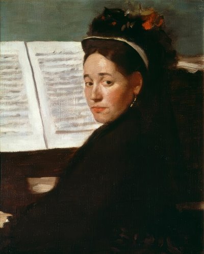 Mademoiselle Dihau ao piano de Edgar Degas