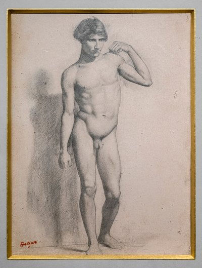Homem de pé. Por volta de 1856-1858. Grafite sobre papel. de Edgar Degas