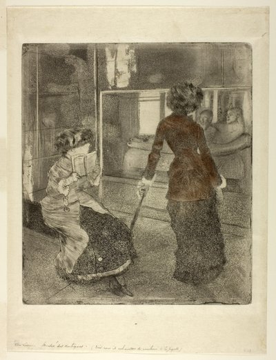 Mary Cassatt no Louvre: Galeria Etrusca, 1879-80 de Edgar Degas