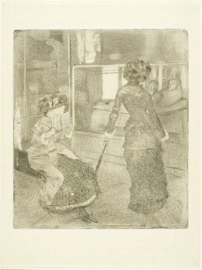 Mary Cassatt no Louvre: Galeria Etrusca, 1879 -80 de Edgar Degas