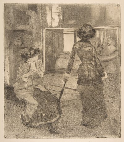 Mary Cassatt no Louvre: Galeria Etrusca, 1879-80. de Edgar Degas