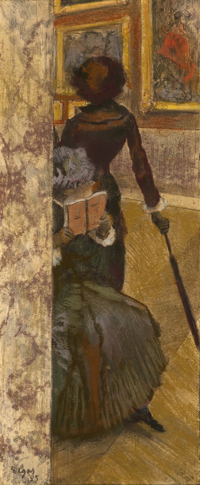 Mary Cassatt no Louvre: Galeria de Pinturas, 1885 de Edgar Degas