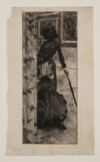 Mary Cassatt na Galeria de Pinturas do Louvre de Edgar Degas