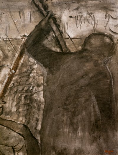 Músicos na orquestra (detalhe). Por volta de 1870. Óleo sobre tela. de Edgar Degas