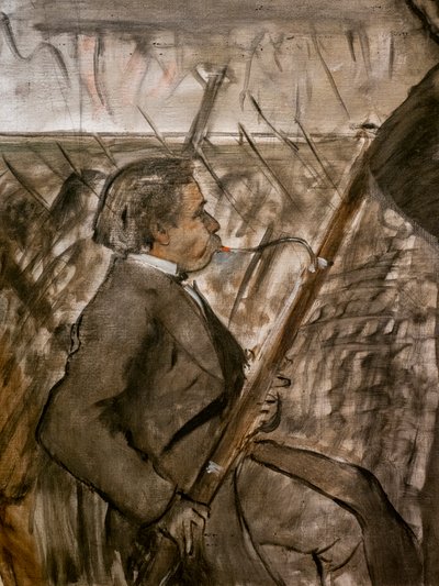 Músicos na orquestra (detalhe). Por volta de 1870. Óleo sobre tela. de Edgar Degas