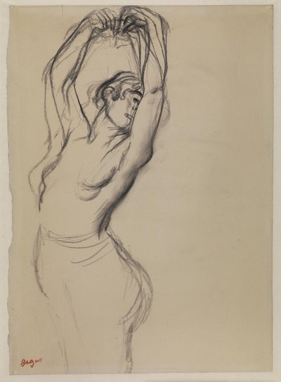 Dançarina nua com os braços levantados de Edgar Degas