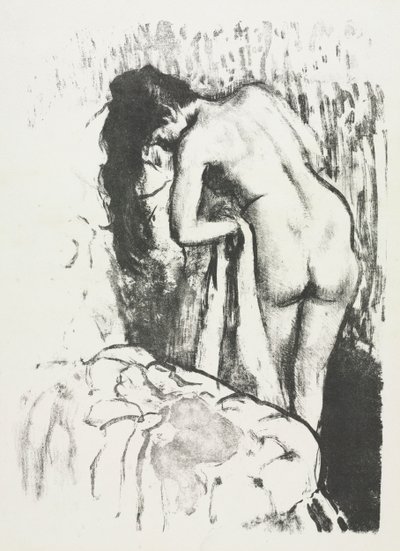 Mulher nua em pé, se secando de Edgar Degas