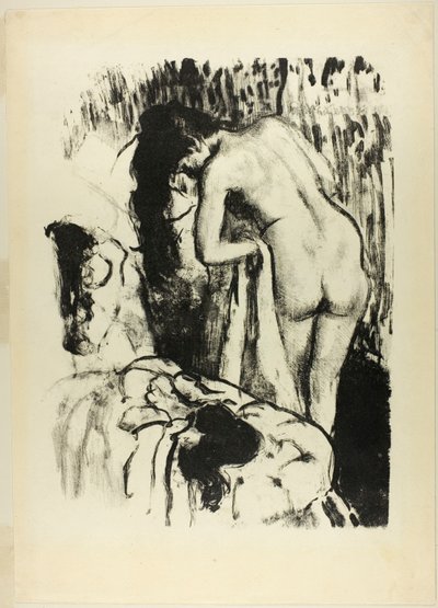 Mulher nua, de pé, a secar-se de Edgar Degas