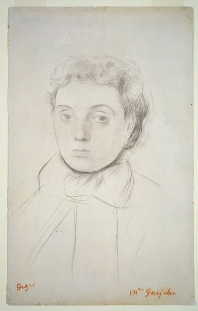 Retrato de Joséphine Gaujelin, antes de 1867 (giz sobre papel) de Edgar Degas