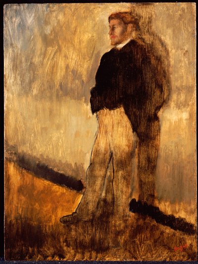 Retrato de um homem de pé com as mãos nos bolsos de Edgar Degas
