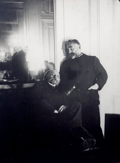 Retratos do poeta Stephane Mallarme (1842-1898) e do pintor Auguste Renoir (1841-1919). Édito fotográfico de Edgar Degas (1834-1917) 1895 Paris, Biblioteca Jacques Doucet de Edgar Degas