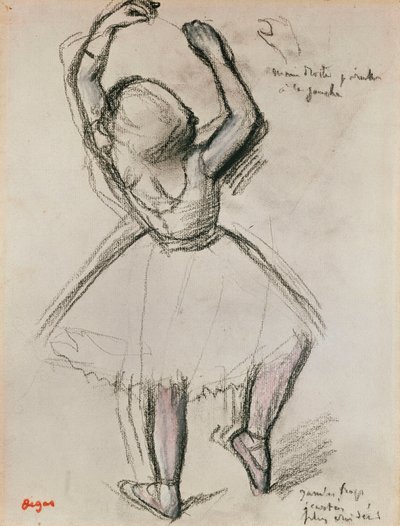 Vista traseira de um dançarino de Edgar Degas