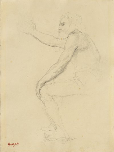Velho sentado, c.1862 de Edgar Degas