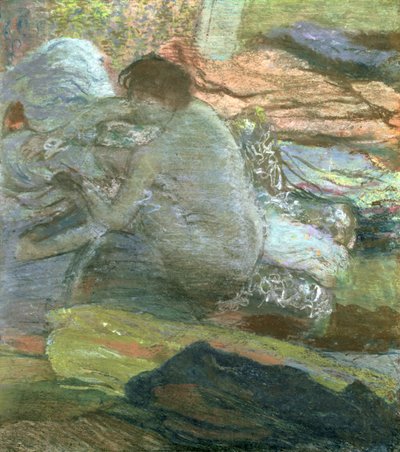 Mulher sentada, secando os pés, c.1893 de Edgar Degas